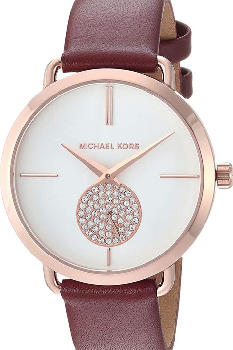 michael kors women's stainless steel quartz watch with leather strap|Michael Kors silicone watch band.